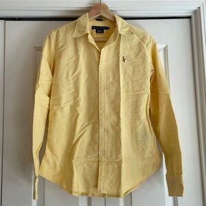 Ralph Lauren Buttercream Yellow Button Down Size 6 Cotton